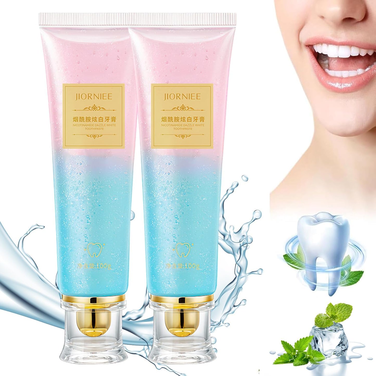 2PCS Niacinamide Toothpaste, Niacinamide Whitening Toothpaste, Niacinamides Intensive Whitening Toothpastes, Fresh Breath, Remove Tooth Stains