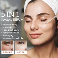 5 In 1 Fade fine lines Firming Face Serum Moisturizing brightning Vitamin C Hyaluronic Acid Facial Serum Shrink Pores Skin Care