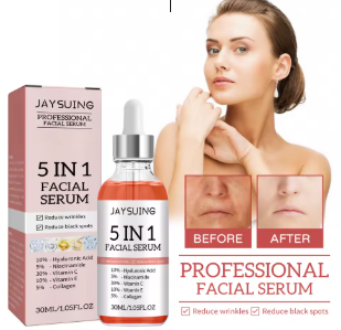 5 In 1 Fade fine lines Firming Face Serum Moisturizing brightning Vitamin C Hyaluronic Acid Facial Serum Shrink Pores Skin Care